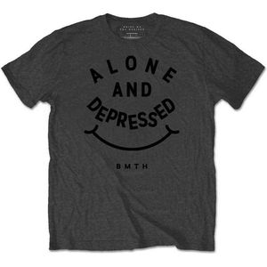 Bring Me The Horizon - Alone And Depressed Heren T-shirt - M - Grijs