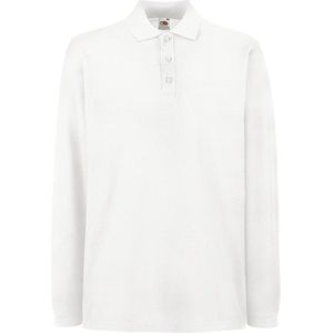 Fruit of the Loom Polo met Lange mouwen Wit XL