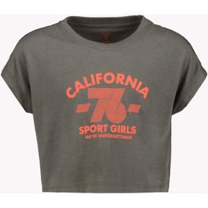Osaga cropped meisjes sport T-shirt grijs - Maat 164