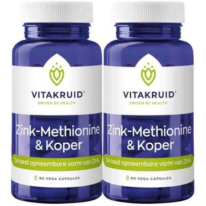2x Vitakruid Zink Methionine Koper 90 capsules