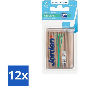 Jordan - Clean Between Sticks - Tandenstokers - Regular - 100 Stokers - Voordeelverpakking - 12 stuks