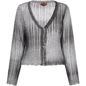 myMo ROCKS Gebreid vest  zilvergrijs / zwart