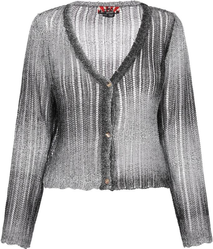 myMo ROCKS Gebreid vest  zilvergrijs / zwart