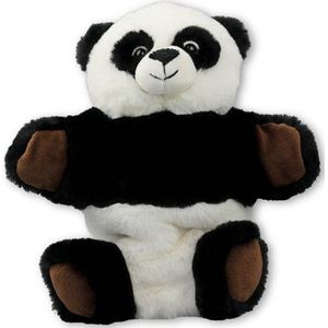 Pluche Zwart/Witte Panda Handpop Knuffel 22 cm - Pandas Beren Knuffels