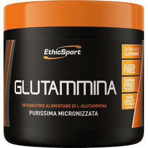 EthicSport Glutammina 300 g natural - 100% L-glutamine - vrij van anabole stoffen, stimulerende middelen, SARMs en gluten - getest door onafhankelijke laboratoria op microbiologische veiligheid