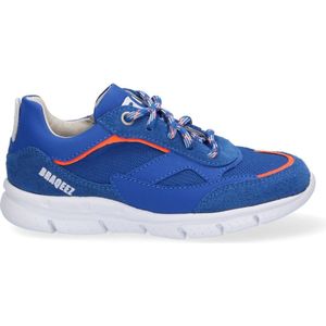 Braqeez 421340-423 Jongens Lage Sneakers - Blauw - Suède - Veters