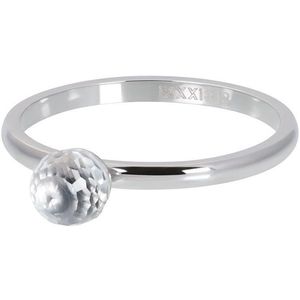 iXXXi Ring Crystal Glass Ball Zilverkleurig - Maat 17