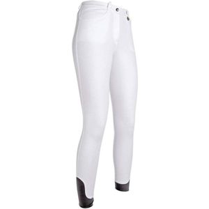 Witte Rijbroek voor Dames en Kinderen - Huidvriendelijke Paardrijbroek met Siliconen Kniestukken