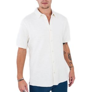 Func Factory mannen Poloshirt doorknoop Structure wolwit maat M
