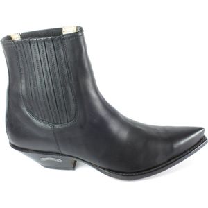 Sendra Boots 1692 Cuervo Zwart Heren Enkellaars Schuine Hak Spitse Neus Echt Leer Maat 42