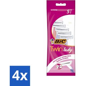 Bic - Twin Lady - Scheermesjes - Dubbel Mesje - Wegwerpmesjes - 5 Scheermesjes - Voordeelverpakking - 4 stuks