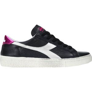 Diadora - Montecarlo H Pieno Fiore Wax W - Mt 36,5 - lederen veter sneakers - zwart/paars