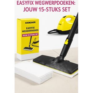 Kärcher EasyFix Wegwerp Doekjes | 15 Stuks | Voor EasyFix Vloermondstuk | Geschikt voor Kärcher Stoomreinigers SC/ SG Serie | Met Klittenband Bevestiging