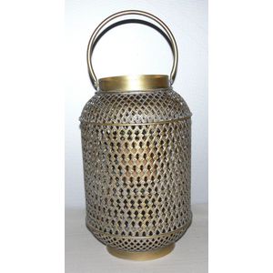 Mica Decorations Velia Lantaarn - 21x21x34 cm - Ijzer - Goud