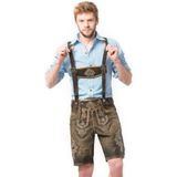 Tannhauser Lederhosen Retro Kort 100% Echt Leder Oktoberfest Heren Lederhosen Man Carnavalskleding Heren - Leer- Maat 52