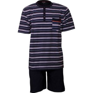 Paul Hopkins Heren Shortama - Pyjama Set - Gestreept - Blauw - Maat S