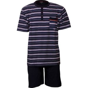 Paul Hopkins Heren Shortama - 100% Katoen - Gestreept - Blauw - Maat S