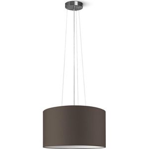 Home Sweet Home hanglamp Bling - verlichtingspendel Hover inclusief lampenkap - lampenkap 40/40/22cm - pendel lengte 100 cm - geschikt voor E27 LED lamp - taupe