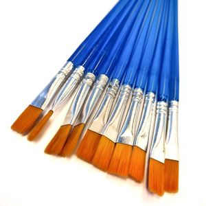 Gadgetpoint - Verfkwasten - Set van 10 - Plat - Penselen - Kwastjes - Schilderen - Verven - Knutselen - Kwasten - Plat - Blauw