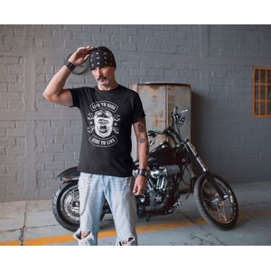 Rick & Rich biker monkey - T-shirt XL - Ride to Live tshirt - Heren biker tshirt - Live to ride tshirt - Mannen biker tshirt