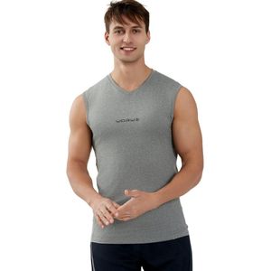 Mouwloos Heren Compressie T-shirt met V-hals - Sneldrogend, Ademend en UV-bescherming voor Sport en Fitness
