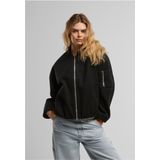 Urban Classics Ladies Faux Wool Bomber Jacket Dames Bomberjack - zwart - XS