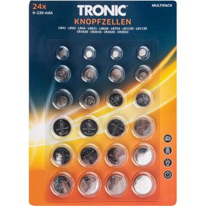 TRONIC Knoopcelbatterijen 48 stuks - Voor horloges, radio's, zaklampen, afstandsbedieningen enz.
