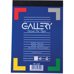 Gallery notitieblok, ft A6, gelijnd, blok van 100 vel 10 stuks