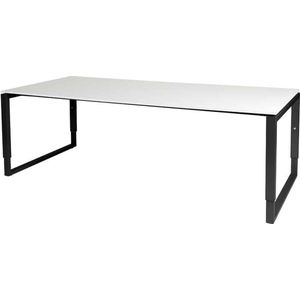 Verstelbaar Bureau - Domino Plus 160x80 wit - zwart frame