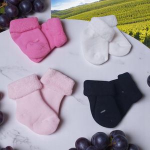 4x badstof baby sokken meisjes 3-6mnd