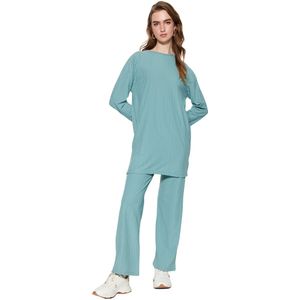 Trendyol Mint Geplooide Tuniek-Broek Gebreide Set Tctss23Us00009