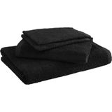 Moodit Badlinnen Troy Black - 2 washandjes + 1 handdoek + 1 douchelaken