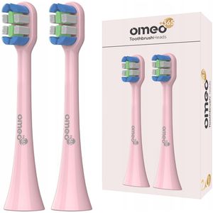 OMEO +365 - Opzetborstels - 2 stuks - Teeth & Face - Sonische tandenborstel - Roze