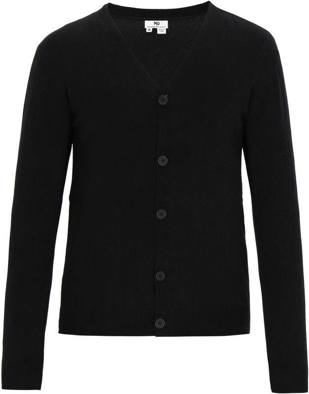 MO - Gebreid Vest - Zwart - V-hals - Lange Mouw