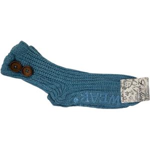 Warme gebreide sokken met knopen - Huissokken - Blauw  - One Size - Dames - Anti-slip sokken - TV / Netflix / Hangbank sokken - Wintersokken