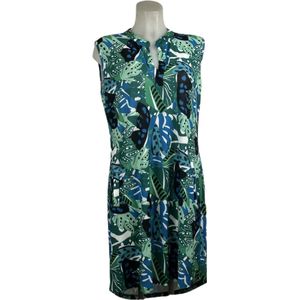 Angelle Milan – Travelkleding voor dames – Mouwloze Multiblauwe Jurk – Ademend – Kreukherstellend – Duurzame jurk - In 5 maten - Maat L