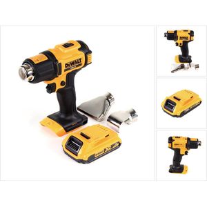 DeWalt DCE 530 N snoerloos heteluchtpistool 18V 530°C + 1x accu 2.0Ah + oppervlak- en reflectormondstuk - zonder oplader