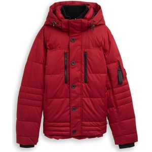 Tom Tailor - Gewatteerd Jack - Glanzend/Gemêleerd - Regular Fit - Met Afneembare Capuchon