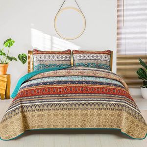 TRANKIELO® - Luxe Bedsprei Set – 220x240 cm – Microvezel – 3-Delig – Tweepersoonsbed – Boho stijl – Inclusief 2 Kussenslopen