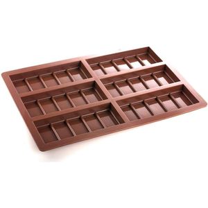 Twee-pack - Siliconen mallen Chocolade reep Snoep mallen Snoep mallen Gelei mallen Rechthoekige bak siliconen bakvormen Malvorm Zeep Wax Melts Flexibele bakvorm (6 cellen 5 secties)