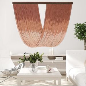 Tie-Dye Macramé wandtapijt, grote handgeweven macramégaren, wandtapijten, boho-chic, muurbehang, kunst, geometrische ombre woondecoratie voor slaapkamer en woonkamer, 115 cm x 105 cm (bruin)