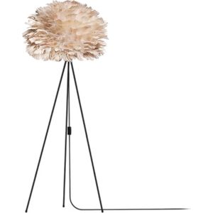 Umage Eos Medium vloerlamp light brown - met tripod zwart - Ø 45 cm