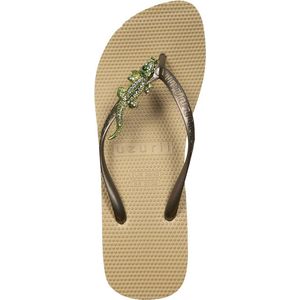 Uzurii Green Crocodile Switch High Heel Dames Slippers Gold | Goud | Kunststof | Maat 37/38 | 20.039.45