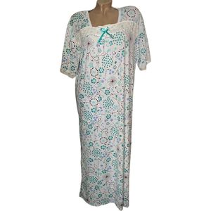 FINE WOMAN® 6526 Nachthemd 130CM 140GSM Singel Jersey M (38-42) wit/groen