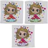 Sofil - Kinderzakdoeken - 12 Stuks - 100% Katoen - Prinsesjes Print - 27 x 27 cm