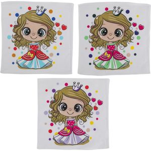 Sofil - Kinderzakdoeken - 12 Stuks - 100% Katoen - Prinsesjes Print - 27 x 27 cm