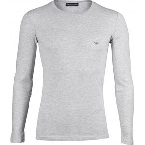Emporio Armani O-hals longsleeve shirt basic grijs - XL