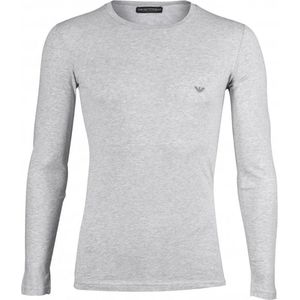 Emporio Armani O-hals longsleeve shirt basic grijs - M