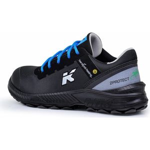 HKS Barefoot Feeling BFS 40 S3 werkschoenen - veiligheidsschoenen - safety shoes - laag - heren - composiet - metaalvrij - antislip - ESD - lichtgewicht - Vegan - zwart/grijs/blauw maat 44