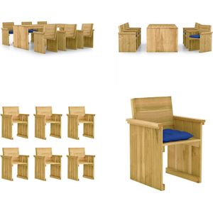 vidaXL 7-delige Tuinset met kussens geïmpregneerd grenenhout - Tuinset - Tuinsets - Eethoek - Loungeset